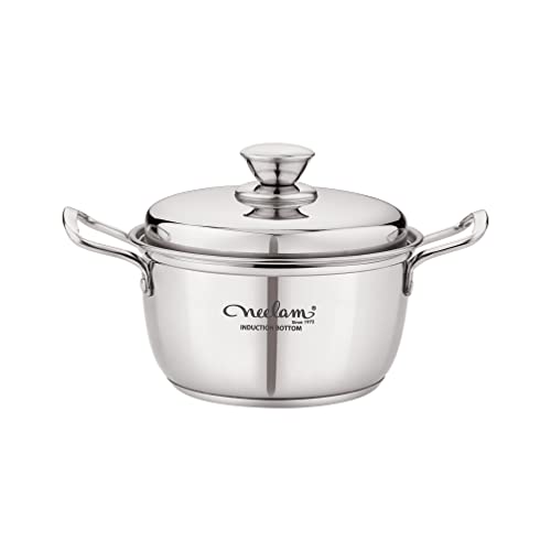 Image of Neelam Conical Sauce Pot with Induction Bottom, 14 cm - Durable and Efficient Saucepan for Cooking, Stainless Steel, Ideal for Sauces, Soups, Compatible with Induction Stoves