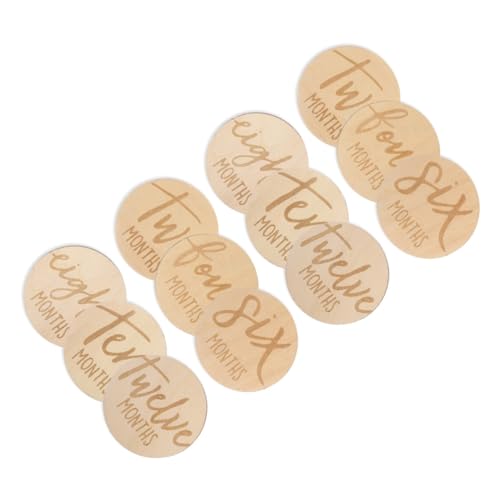 RORPOIR 赤ちゃんの成長月カード 月間マイルストーンサイン 木製 月間マイルストーンマーカーセット