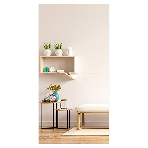 (4-Pack) 12" X 24" Silver Mirrored Acrylic – 5/64" Thick; Perfect For Decorative Furniture, Craft Projects, Signs And More; The Unshattered Substitute For Glass Mirror, Safe For Children And Adults #TOP7