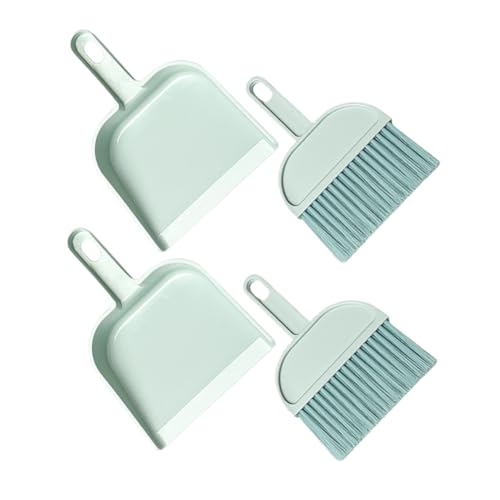 ERINGOGO ミニ卓上ほうきちりとり 小型コンパクト携帯用デスクトップ清掃ツール プラスチック製 軽量収納簡単 書棚やベッド周りの小スペー