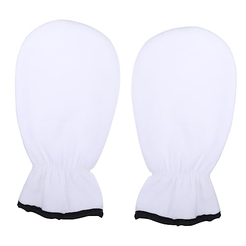 BESTYASH 1 Par Guantes de de piel muerta exfoliante guantes hidratantes durante la noche guantes de mano hidratantes Guantes hidratantes para manos secas franela blanco