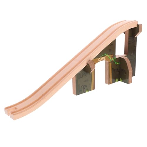 Toddmomy Portable Track Bridge Toy Boys and Girls Train Track Bridge Educational Wooden Railway Set