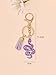 ZOONAI Cute Snake Keychain with Tassel Pendant for Handbags,Glitter Car Keyring Purse Charms for Women (Pink)