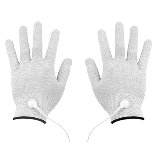 DRESSOOS Guantes Conductores Profesionales de para Manos 1 Par 2 Piezas Conectores de Acero Inoxidable 35 MM Compatibles Electroestimuladores Musculares Uso Terapéutico y