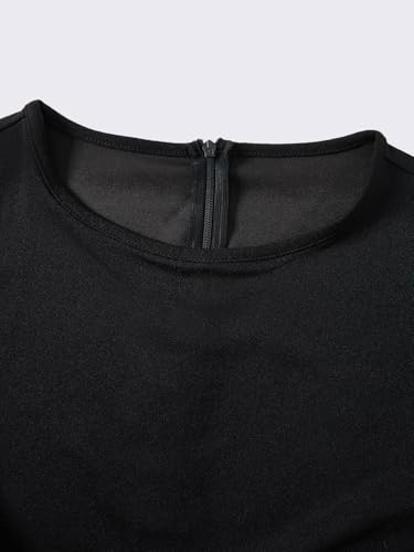 Women's Ruffle Mini Dress Elegant Crew Neck Short Sleeve Bodycon Work Office Dresses3