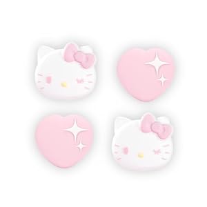 Kuitmor Thumb Grip Caps Compatible with Nintendo Switch 2, Silicone Joystick Grip Caps for Switch 2025, 4pcs, Cute Cat Style, White & Pink