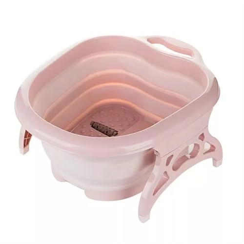 Cubo Plegable para Remojar Los Pies Cubo for remojo de pies, Lavabo Plegable, Cubo de Masaje de Espuma de plástico, Cubo for remojo de pies Plegable for el hogar para Pediluvio，Lavado(Pink)