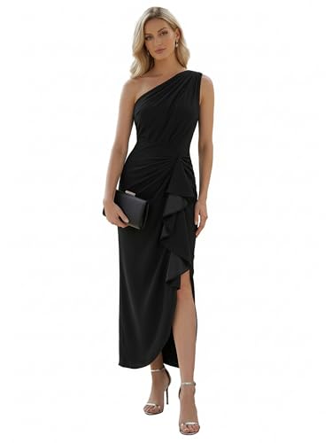 Ever-Pretty Women's Asymmetrical Sleeveless Formal Dresses Knit High Stretch Bodycon