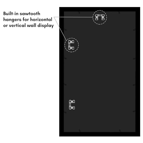 Americanflat 13x22 Picture Frame with Polished Plexiglass - Black Picture Frame - Wide Photo Frames Made of Engineered Wood for Vertical or Horizontal Wall Display - Epic Collection - Black