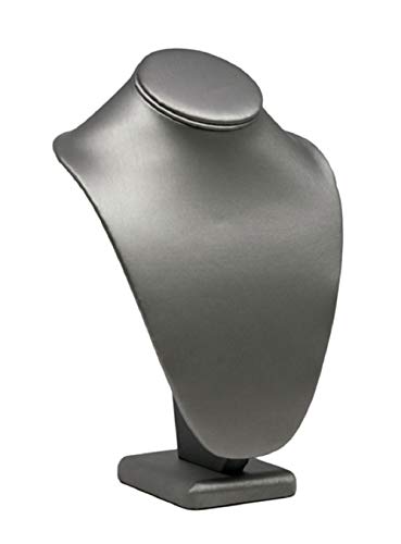Novel Box Steel Gray Leatherette Necklace Jewelry Display Bust Stand Large (11X7.5.5X4) + Custom NB Pouch Novel Box Steel Gray Leatherette Necklace Jewelry Display Bust Stand Large (11X7.5.5X4) + Custom NB Pouch