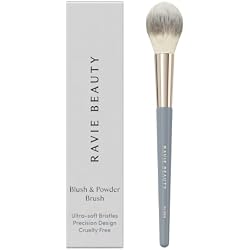 Ravie Beauty Blush & Powder Brush, Ultra-Soft Synthetic Bristles for Cheeks | Fluffy Professional Design, Ideal for Powder & Bronzer, Cruelty-Free