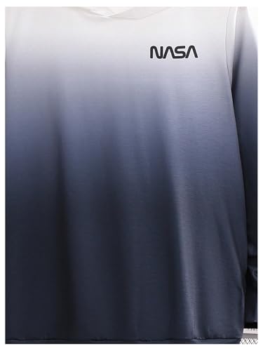 SOLY HUX Moletom com capuz masculino gradiente, manga comprida, estampa de letras, pulôver casual, L