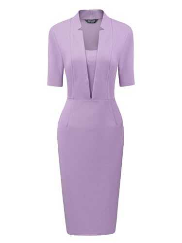 Image of Allegra K Work Dresses for Women's Short Sleeve Business Office Pencil Dress