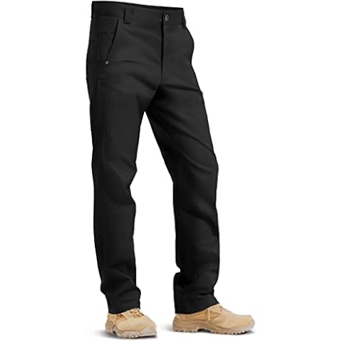 HARD LAND Men's Work Pants Construction 11 Cargo Pockets Ripstop Cargo Tactical Pants with Adjustable Waist Black 36W Cover