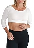 HALFTEE 3/4 Sleeve Layering Tee | Demi Cami for Women & Teens | Cute Crop Top | White - 3X