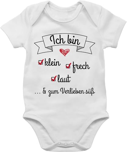 Shirtracer Baby Body Junge Mädchen - Sprüche - Ich bin klein frech laut -...
