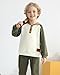 VEGGIEDOT Toddler Boy Clothes 4T Boy Fall Winter Outfits Size 5 Color Block Green Fashion SweatShirt Pant Set Kids Boys Clothing