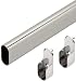 Hafele Premium Oval Wardrobe Closet Rod with End Supports (5 pack) - 48inch - Chrome Closet Rod with Closet Rod Brackets