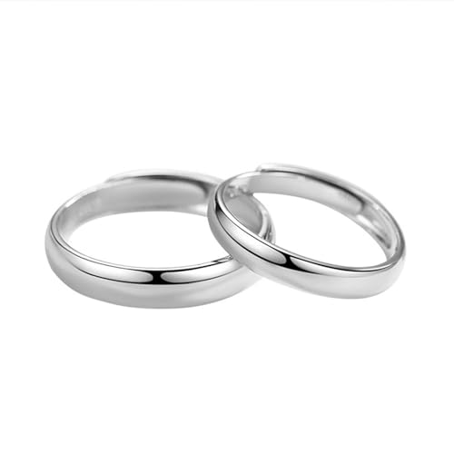 Bague Fiançailles Graver en Argent Sterling - Cadeau Idéal Couple
