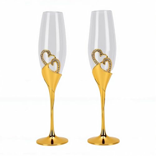Verres à champagne GOWENIC cœur pour éviter une table de mariage banale - 7