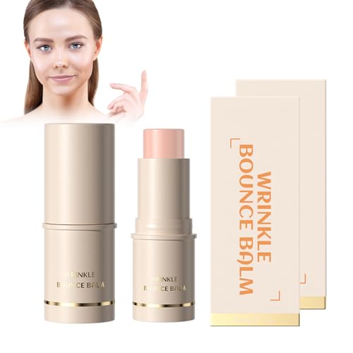 Facial Wrinkle Bounce Balm - 2 Unidades | Barra Anti-Arrugas Reafirmante Con Colágeno | Para Líneas Finas Y Arrugas En Cara, Manos | Bálsamo Multiusos No Graso Para Una Piel Radiante Y Joven