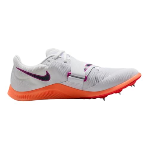 Image of Zoom Elite Long Jump Shoes (Unisex - White /Black-Laser Orange-Hyper Pink) by Nike