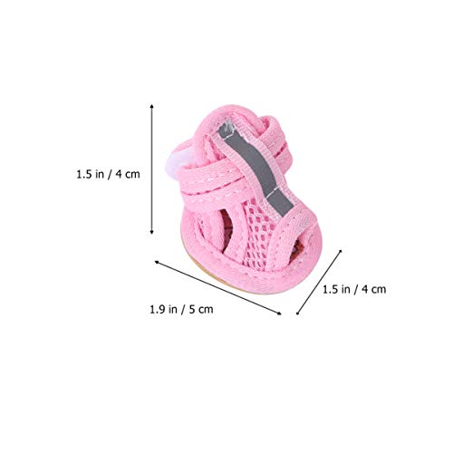 Dog Boots 4Pcs Breathable Mesh Cotton Summer Dog Shoes - Dog Scandals Paw Protectors For Dogs Puppy - Size S, Pink #TOP1