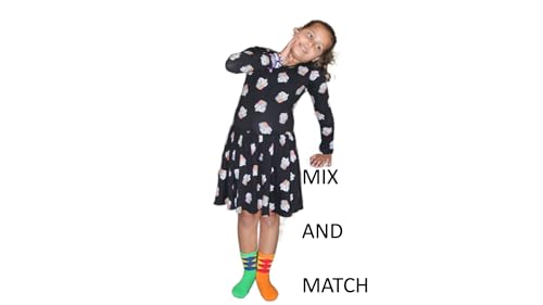 Mixin Itup Kids Crew Primary Colors Combinations - Dots, Diamonds, & Stripes - 9 Pairs per Box3