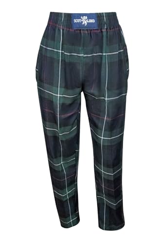 Briomhar Scottish Tartan Pajama Pants for Men - Plaid Flannel Sweatpants with Pockets