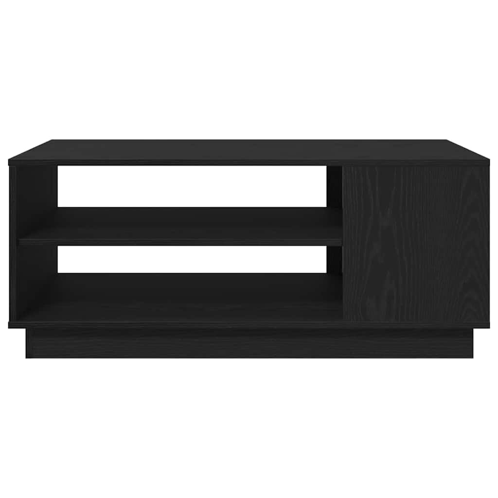 Mesa de centro moderna de madera de roble con 2 estantes, soporta hasta 30 kg