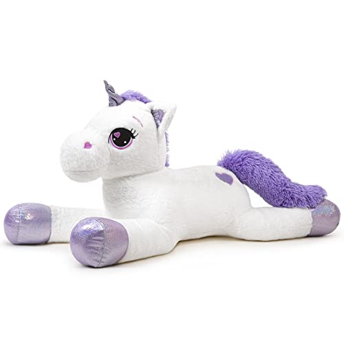 Sasusudols Unicornio Gigante de Peluche para Niñas - 60 cm, Peluche, Regalo Ideal para Cumpleaños, Navidad y Día de San Valentín, Color Blanco Sasusudols Unicornio Gigante de Peluche para Niñas - 60 cm, Peluche, Regalo Ideal para Cumpleaños, Navidad y Día de San Valentín, Color Blanco
