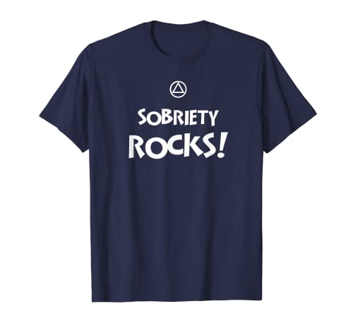 'Sobriety Rocks!' - Camiseta AA 12 Step Recovery Slogan Camiseta