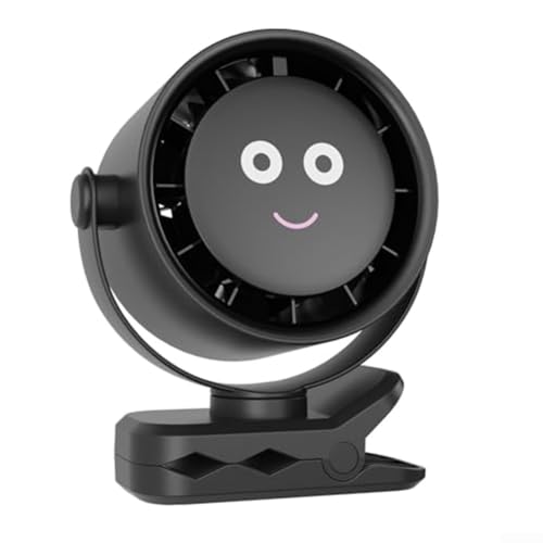 Floweringbeter Ventilador portátil de 5 velocidades, pantalla LED, rotación de 720 grados, ventilador de clip recargable por USB, para oficina en casa, refrigeración al aire libre, batería de 4000 mAh