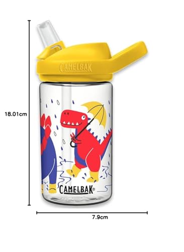 Image of CamelBak eddy+ 14oz Kids Water Bottle with Tritan Renew - Straw Top, Leak-Proof When Closed, Mesozoic Monsoon
