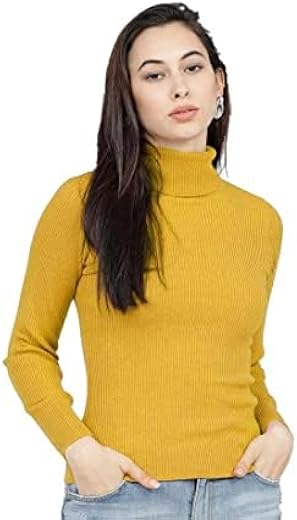 R LON Ron Ribbed Sweatshirt Winter Wear streachble Highneck/Full Sleeves Tops for Women and Girls