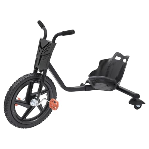 Drift Trike Trottinette pour enfant 90 x 68 x 60 cm, charge maximale 80 kg, avec roues arrière, convient aux enfants à partir de 6 ans, noir