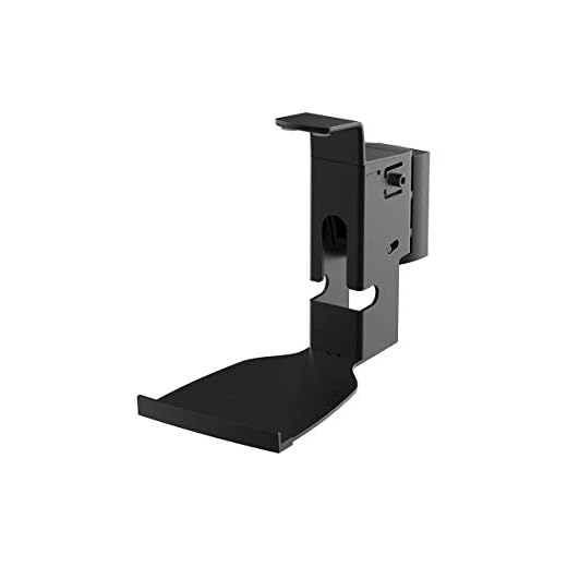 Monoprice Premium Fixed Wall Mount for SONOS Play:5 Speakers - Black with Cable Management and Stable Base for Home Theater