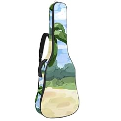 Housse pour guitare acoustique Tie Dye Violet Épaisseur 1 cm, Multicolore 04, 42.9×16.9×4.7 in, Organiseur de sac - Les Beatles, Paul McCartney, John Lennon, RIngo Starr, George Harrison
