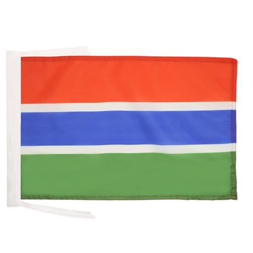 AZ FLAG - Drapeau Gambie - 45x30 cm - Pavillon Gambien 100% Polyester Avec Deux Cordelettes - 20g