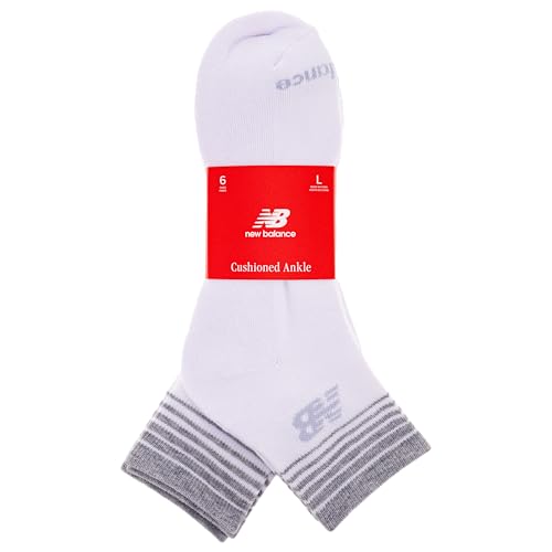 New Balance Unisex-Adult's Men's and Women's Performance Cushioned Ankle Socks-6 Pairs-Moisture Wicking4