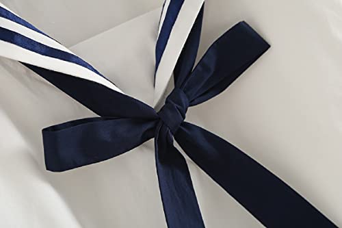 CORIRESHA Girls Cute Bow Sailor Collar Short Sleeve Striped Print Preppy Shirt3