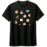 [オリメイク] ネコ サンタ 総柄 クリスマス tシャツ かわいいtシャツ 文字 ブラック 110サイズ