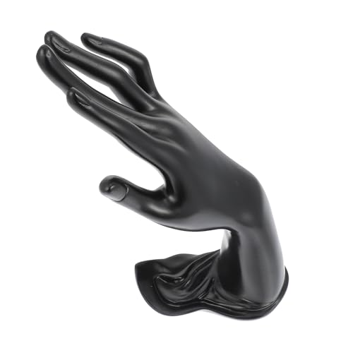 Veemoon Soporte de Joyería de Resina Negro, Mano Maniquí para Exhibición de Anillos y Collares, Expositor de Joyas Elegante para Tienda y Organización en Hogar