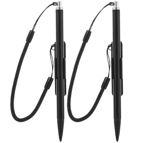 jojofuny Lot De 2 Stylets pour ÉCran RéSistif avec Cordon Anti-Perte Et Clip, Stylet Tactile pour Navigation, Pos, PDA, ÉCran RéSistif