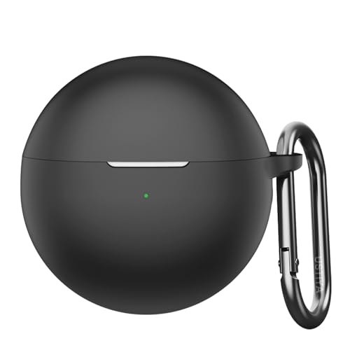 USTIYA Huawei Freebuds 7i 2025�p�P�[�X ���C�����X�w�b�h�t�H���ی�J�o�[ �t���{�f�B �\�t�g�V���R�� �L�[�`�F�[���t�� �w�b�h�z���A�N�Z�T���[ Funda Carcasa (�u���b�N)