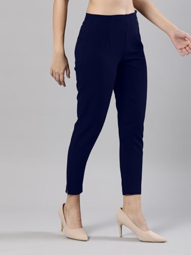 Image of Femmora Comfortable Fit Solid Straight Pant, Breathable Cotton Fabric with Side Zip Button Closure, for Women, Pack of 1