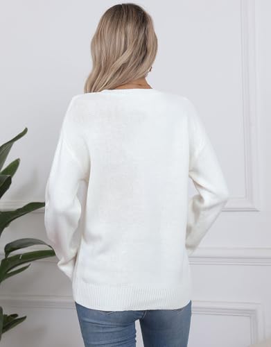 Image of Womens American Flag Sweater Crew Neck Casual Pullover Sweater