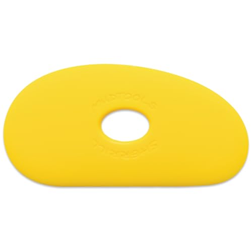 Mudtools Pottery Ribs – Shape 1 Polymer Rib (Yellow Soft), Kidney-Shaped Clay Shaping Tool (Y1)