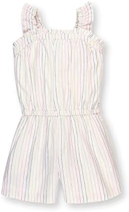 Hope & Henry Girls' Sleeveless Ruffle Edge Pull-On Romper