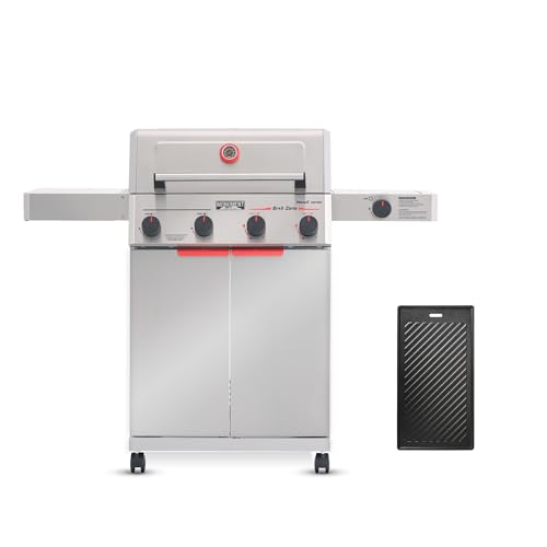 Monument Grills 4+1 Burner Stainless Steel 525 Sq.in Propane Gas Grill, 49,000 BTU, 500°F in 5 Mins, Outdoor Mesa 2 Grill with Broil Zone, 1 Side Bur